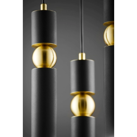 Czarno-złota, stylowa lampa wisząca JUP 2013 AL3 CZ/CZ z serii ALAS - 5