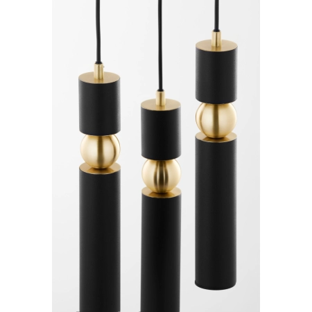 Czarno-złota, stylowa lampa wisząca JUP 2013 AL3 CZ/CZ z serii ALAS - 6