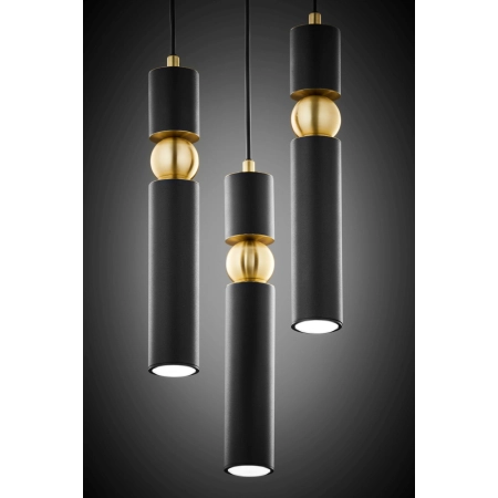 Czarno-złota, stylowa lampa wisząca JUP 2013 AL3 CZ/CZ z serii ALAS - 7