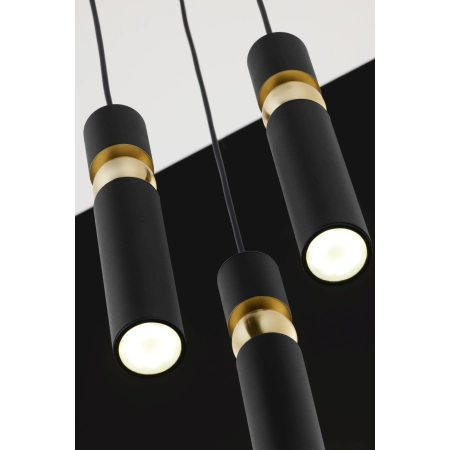 Czarno-złota, stylowa lampa wisząca JUP 2013 AL3 CZ/CZ z serii ALAS - 9