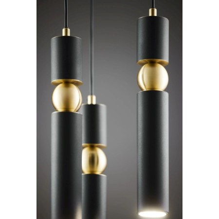Czarno-złota, stylowa lampa wisząca JUP 2013 AL3 CZ/CZ z serii ALAS - 10