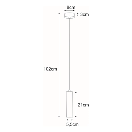 Lampa wisząca K-4445 z serii DOPIO - wymiary