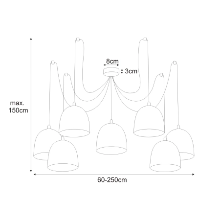 Żyrandol K-4494 z serii NEST BLACK - wymiary