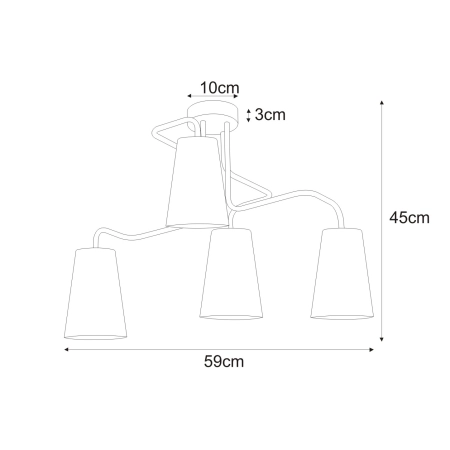 Żyrandol K-4600 z serii KENT BLACK - wymiary