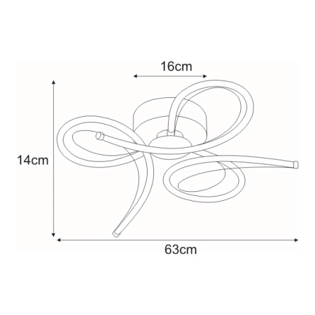 Lampa sufitowa K-8099 z serii LOGI - wymiary