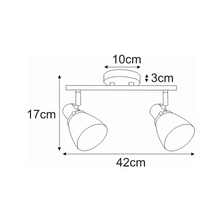 Lampa sufitowa K-8123 z serii ELNIS - wymiary