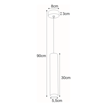 Lampa wisząca K-4830 z serii BERGA - wymiary