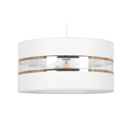 Lampa wisząca z ozdobnym abażurem, biało-złota K-5211 z serii VICTORIA