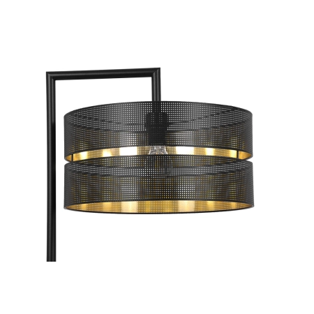 Czarna lampa podłogowa z dekoracyjnym abażurem K-5225 z serii ZIMBO