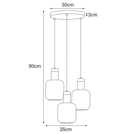 Lampa wisząca do pokoju dziennego, na trzy żarówki K-5262 z serii DENIS - 6