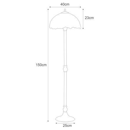 Wysoka lampa podłogowa z okazałym kloszem K-F16814 z serii SUNFLOWER – 5