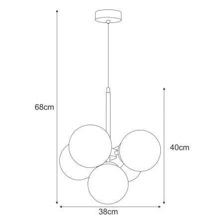 Czarna lampa wisząca z białymi kloszami do salonu K-5365 z serii MEGAN - 6