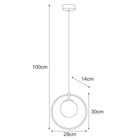 Geometryczna lampa wisząca z pojedynczym kloszem K-3835 z serii NEO - 3