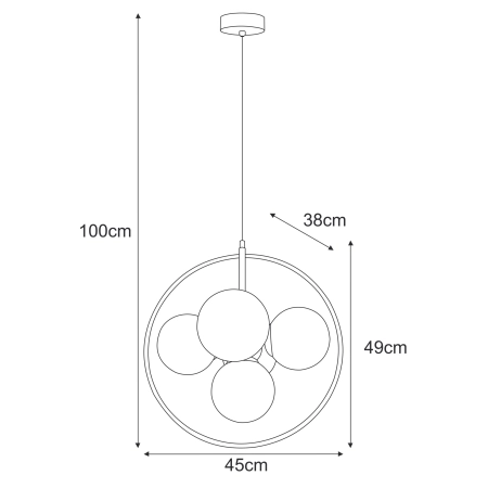 Okazała lampa wisząca w kolorze grafitowym K-3836 z serii NEO - 3