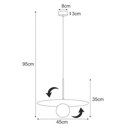 Czarna lampa wisząca z kloszem, na żarówkę G9 K-5372 z serii SANTE - 3