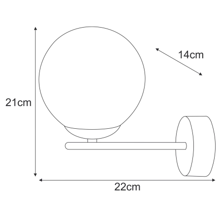 Minimalistyczny kinkiet z grafitowym kloszem K-5307 z serii GAMMA - 3