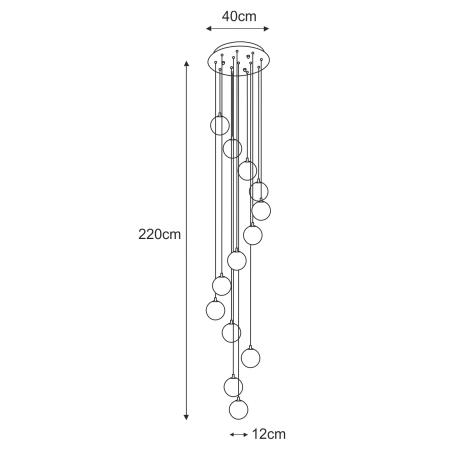 Okazała lampa wisząca z 13 kloszami, do salonu KP-29 z serii ASPEN - 6