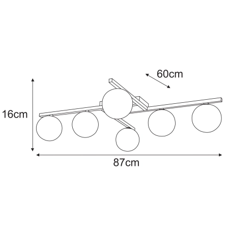 Okazała lampa sufitowa z białymi kloszami ⌀12 cm K-5461 z serii KORFU 7