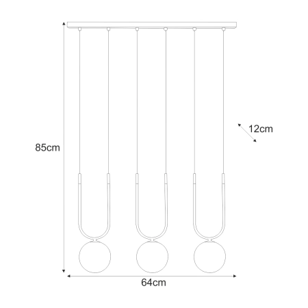 Nietuzinkowa lampa wisząca na trzy żarówki K-5591 z serii ENZO - 2