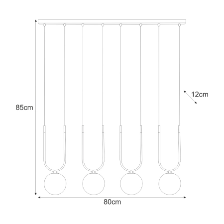 Poczwórna lampa wisząca ze złotymi dekoracjami K-5592 z serii ENZO - 2