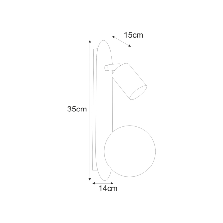 Lampa kinkiet ścienny z kloszem i reflektorem K-5480 z serii ARIES - 2