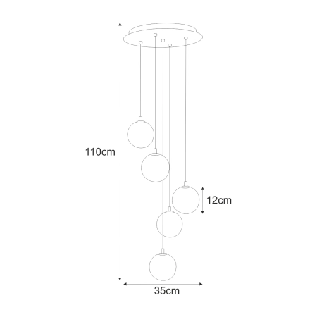 Klasyczna lampa wisząca na okrągłej podstawie K-5551 z serii ASPEN - 3