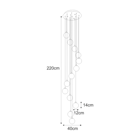 Bursztynowa lampa wisząca z 13 kloszami KP-31 z serii GALAXY