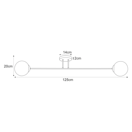 Asymetryczna lampa sufitowa ze złotym podkloszem K-5315 z serii ELMO - 3