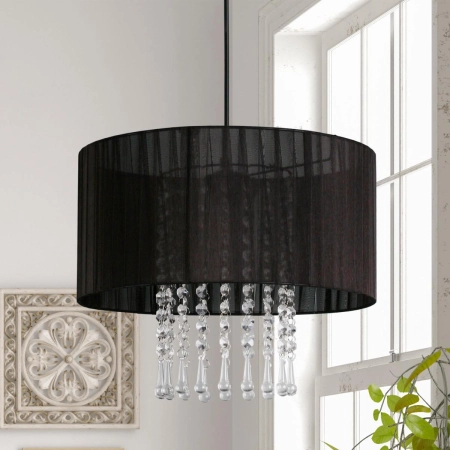 Lampa wisząca w stylu dark glamour, do sypialni 153/1 CZA z serii WENECJA 3