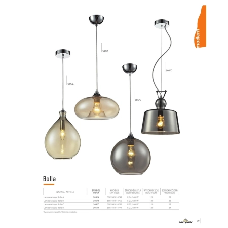 Lampa wisząca Bolla B 305/B - LAMPEX 5