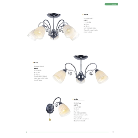 Żyrandol Nola 3 448/3 - LAMPEX 2