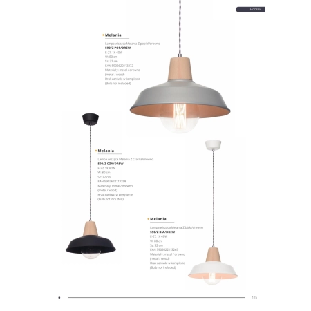 Designerska lampa wisząca na dekoracyjną żarówkę 589/Z1 POP z serii VINCI 7