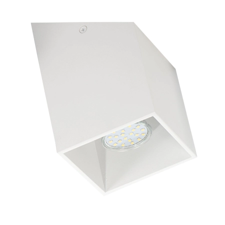 Skośny, punktowy plafon typu box, downlight GU10 625/1S BIA z serii RUBIK 2