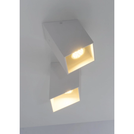 Skośny, punktowy plafon typu box, downlight GU10 625/1S BIA z serii RUBIK 3