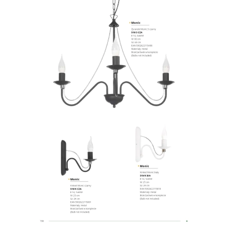 Industrialna lampa wisząca typu świecznik 519/3 CZA z serii MONIC 3