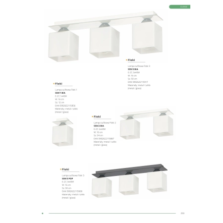 Lampa sufitowa Floki 3 559/3 BIA - LAMPEX 4