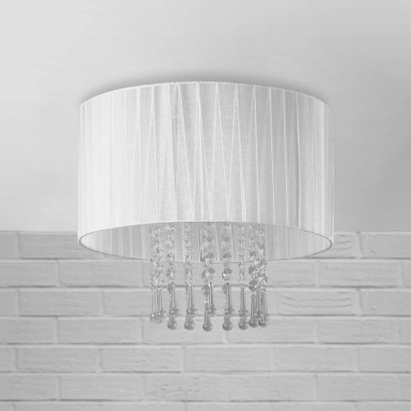 Elegancka lampa sufitowa z kryształkami 153/1P BIA z serii WENECJA 2