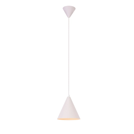 Lampa wisząca biała klosz stożek pojedynczy LEDEA 50101178 z serii VOSS