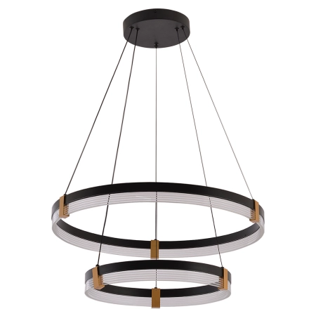 Dwupoziomowa, ledowa lampa wisząca LP-0407/2P BK z serii PLUM