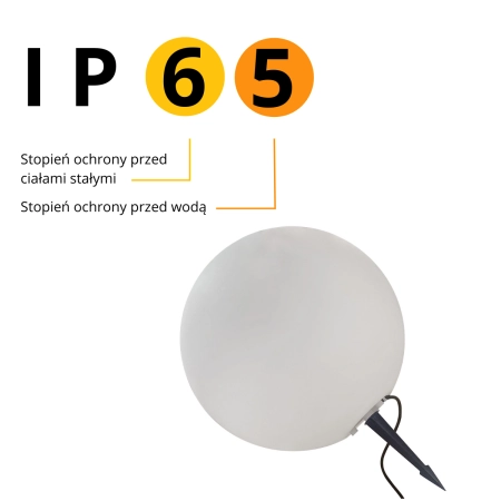 Lampa ogrodowa wbijana w ziemię kula LP-JH-1095-300 z serii GAJA - 9