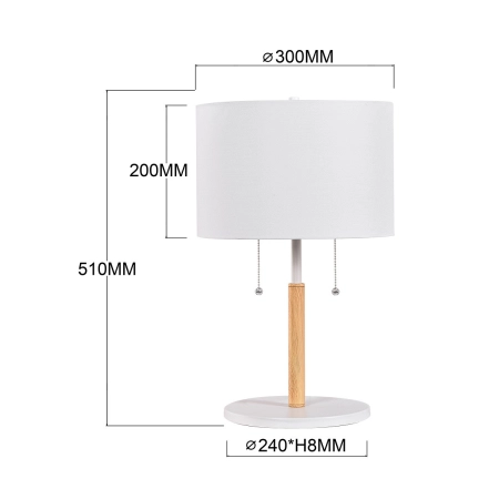 Stylowa lampka nocna z abażurem LP-0304/2T WH z serii FOGO - 7