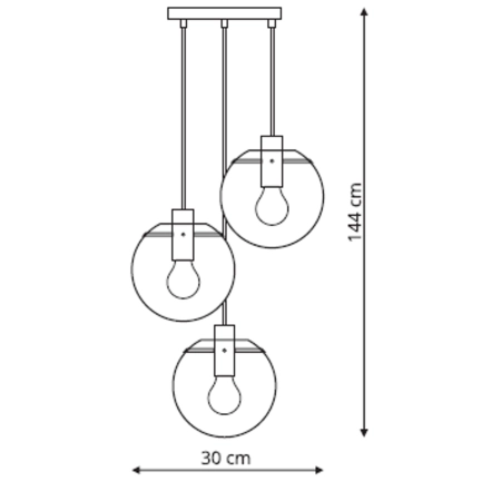 Klasyczna lampa wisząca do salonu i jadalni LP-004/3P BK z serii PUERTO