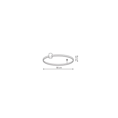 Designerski, ledowy plafon ⌀90cm 4000K LP-909/1C 4L BK z serii RING