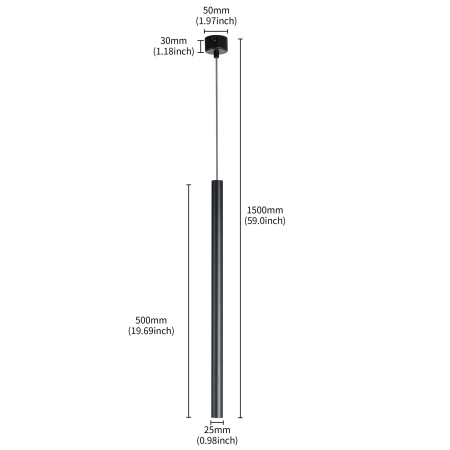 Minimalistyczna tuba z regulowanym zwisem LP-894/1P BK z serii LUNGO