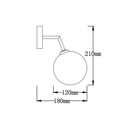 Minimalistyczna lampa ścienna z kloszem LP-002/1W BK z serii DORADO