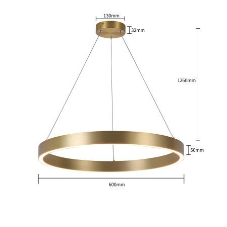 Stylowa, ledowa lampa wisząca LP-033/1P S GD TRIANGLE z serii MIDWAY