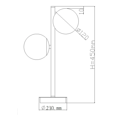 Dwuramienna lampka idealna na szafkę nocną LP-002/2T BK z serii DORADO