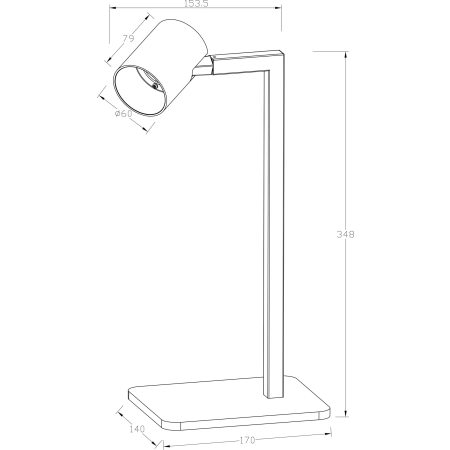 Prosta lampka biurkowa w stylu industrialnym LP-731/1T BK z serii SNOW