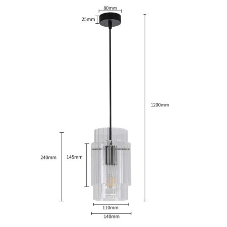 Pojedyncza lampa wisząca nad blat kuchenny LP-707/1P z serii SAVONA