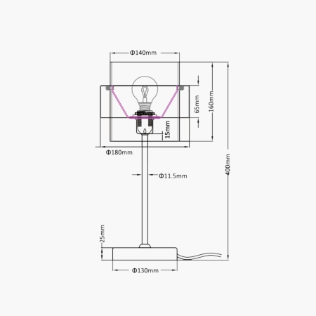 Dekoracyjna lampka z dymionym kloszem LP-866/1T SM/GD z serii MIELE